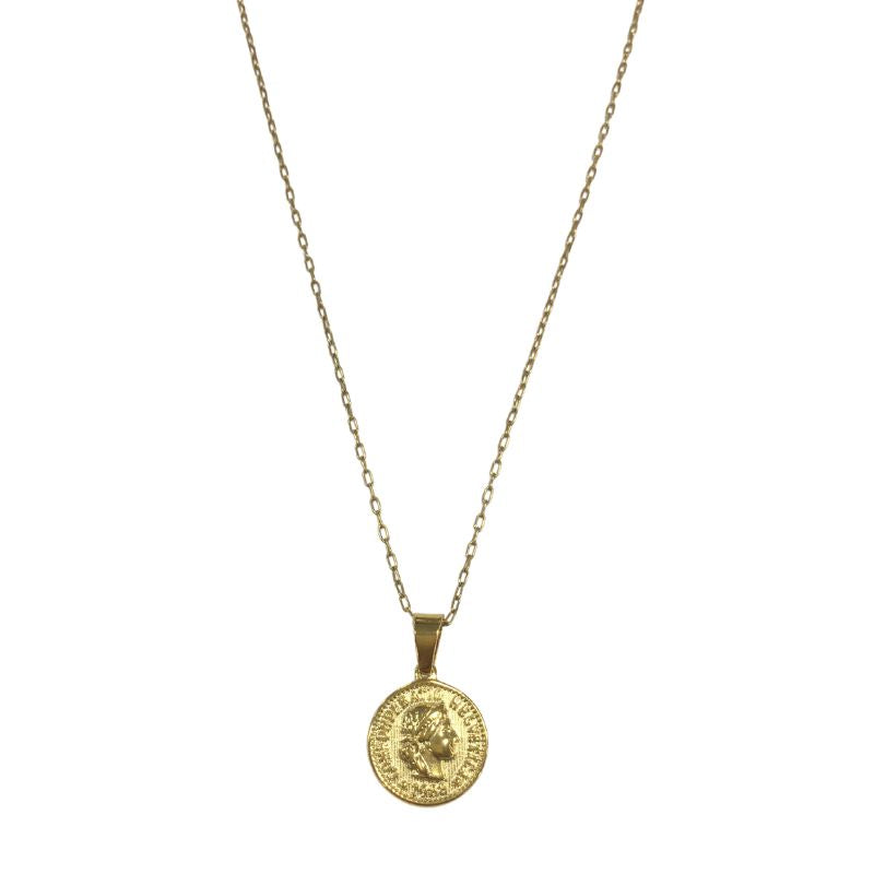 Set Collar choker de lunetas lisa y collar con moneda