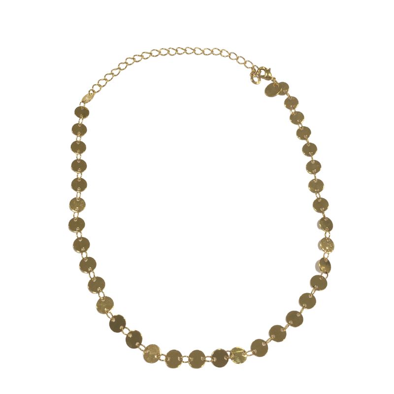 Set Collar choker de lunetas lisa y collar con moneda
