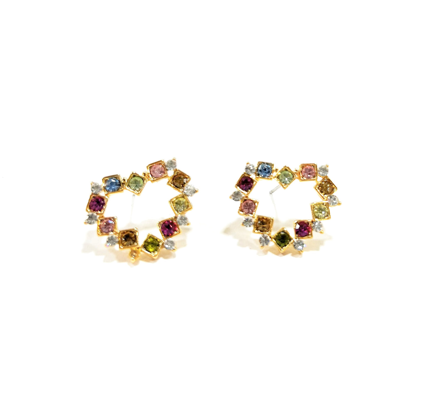Aretes con crystal multicolor